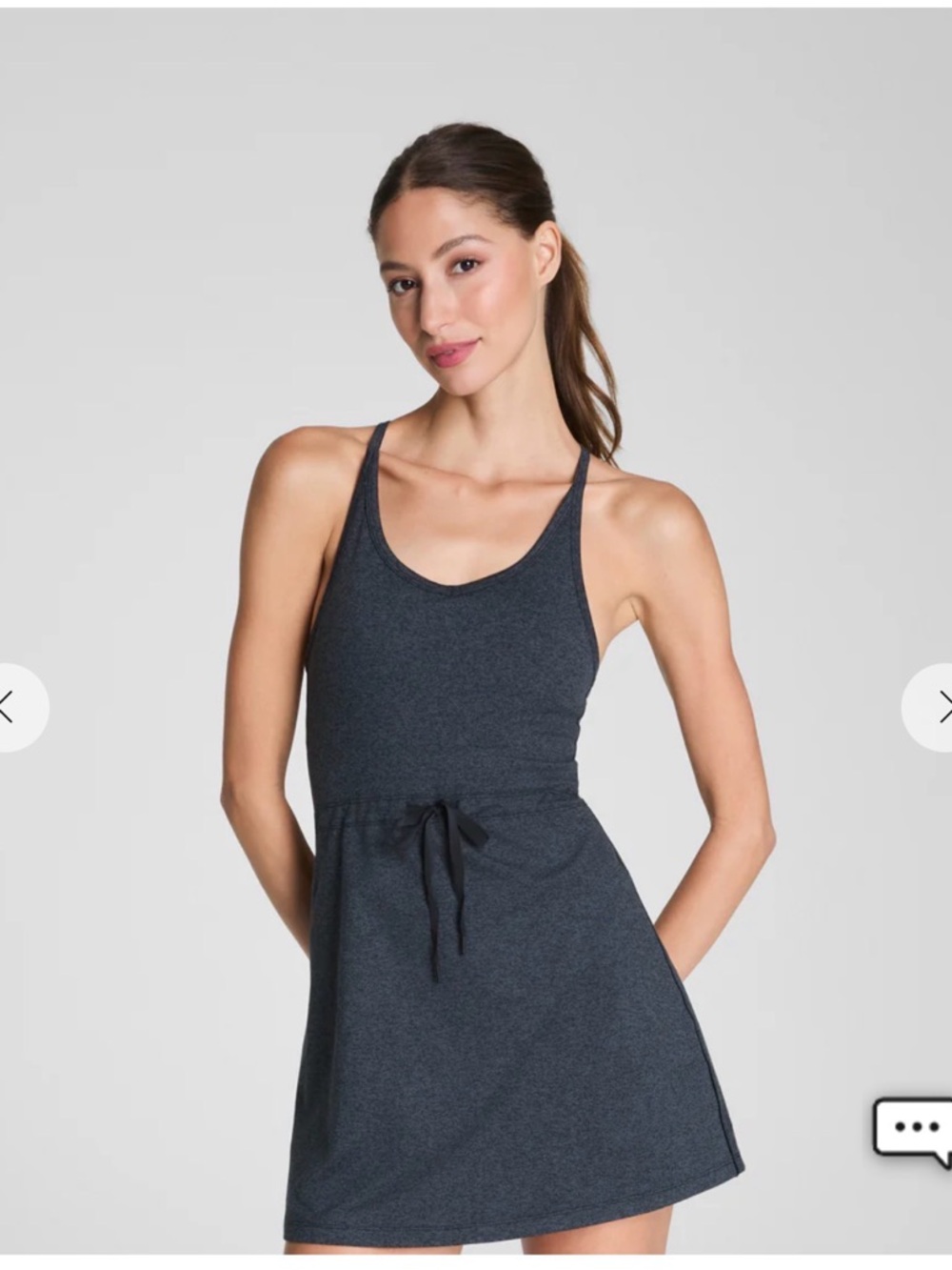 SPANX Heathered Charcoal V-Neck Racerback Tank Dress